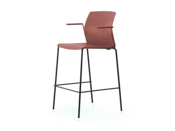 OCEAN - High recycled plastic stool with armrests by Leyform