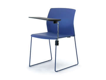OCEAN - Recycled plastic training chair with writing tablet by Leyform