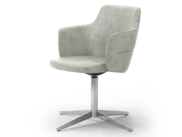 OPERA - Swivel with 4-spoke base leather chair with armrests by Leyform