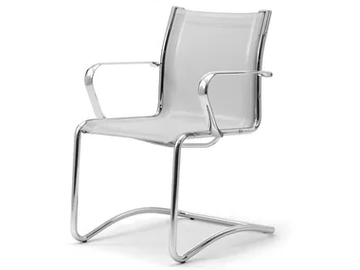 ORIGAMI RE - Cantilever chrome plated steel and fabric chair by Leyform