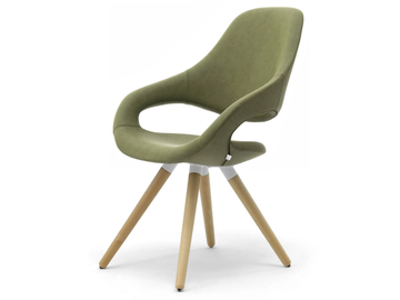 SAMBA PLUS - Leather easy chair with armrests by Leyform