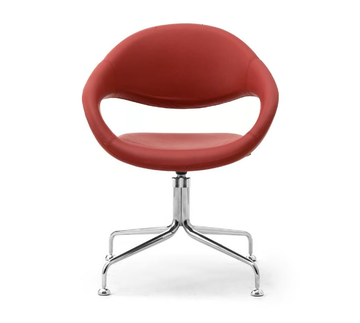 SAMBA - Swivel trestle-based Eco-leather easy chair by Leyform