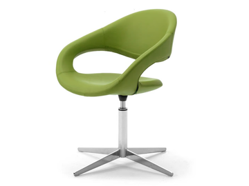 SAMBA - Swivel with 4-spoke base Eco-leather easy chair with armrests by Leyform