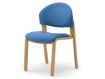 SOLEIL - Stackable laminated wood and fabric chair by Leyform