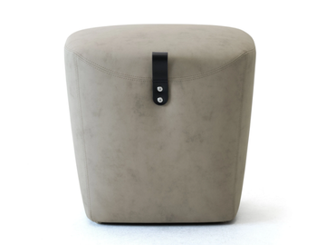 VIC - Upholstered rectangular leather pouf for contract by Leyform