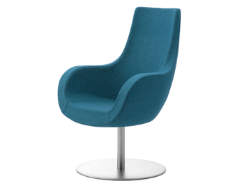 VICTORIA - Swivel wool easy chair with armrests by Leyform