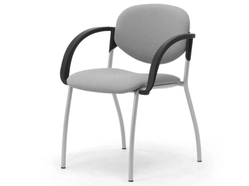 WENDY - Steel and fabric chair with linking device with armrests by Leyform