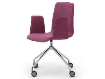 ZEROSEDICI - Swivel fabric chair with armrests by Leyform
