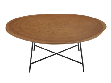 ALBURNI - Round wood veneer coffee table by Ligne Roset