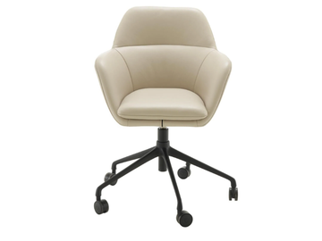AMÉDÉE - Height-adjustable leather office chair with armrests with 5-Spoke base by Ligne Roset