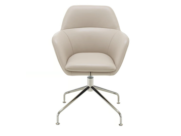 AMÉDÉE - Swivel with 4-spoke base leather chair with armrests by Ligne Roset