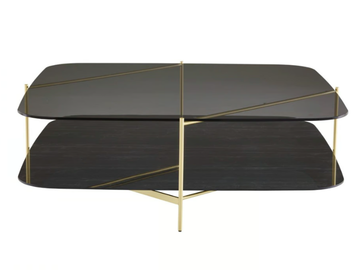 CLYDE - Low rectangular glass coffee table by Ligne Roset