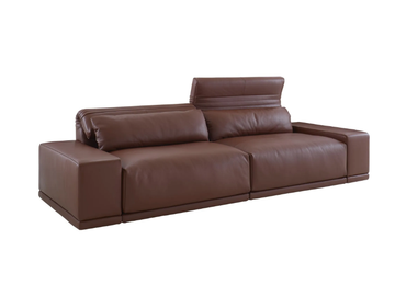 GRAND ANGLE - 2 seater leather sofa with headrest by Ligne Roset