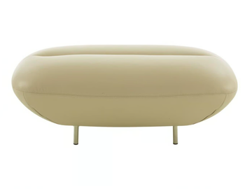 MANAROLA - Upholstered leather footstool by Ligne Roset