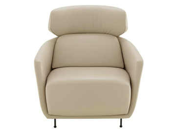 OKURA - Leather armchair with headrest by Ligne Roset