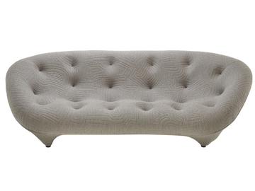 PLOUM - 3 seater tufted fabric sofa by Ligne Roset
