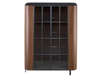POSTMODERNE - Wood and glass display cabinet by Ligne Roset