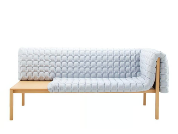 RUCHÉ - Upholstered fabric bench with back by Ligne Roset