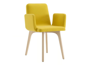 VIK - Upholstered fabric chair with armrests by Ligne Roset