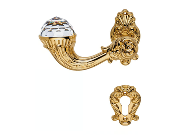 BRILLIANT CRYSTAL - Brass door handle with Swarovski® Crystals with lock by LINEA CALI'