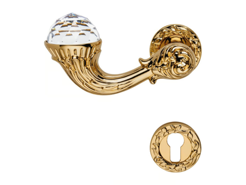 BRILLIANT CRYSTAL - Louis XIV brass door handle with Swarovski® Crystals with lock by LINEA CALI'