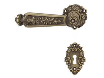 EPOCA - Chromed brass door handle on rose with lock by LINEA CALI'