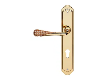 FEELING - Brass door handle on back plate with Swarovski® Crystals by LINEA CALI'