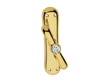 IDEA CRYSTAL - Chromed brass Cremone handle with Swarovski® Crystals on back plate by LINEA CALI'