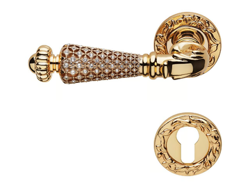 JEWEL - Brass door handle with lock by LINEA CALI'