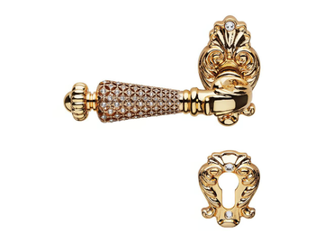 JEWEL - Brass door handle with lock by LINEA CALI'