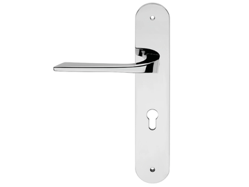 LIVING - Brass door handle on back plate by LINEA CALI'