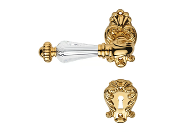 NINFA CRYSTAL - Classic style brass door handle with Swarovski® Crystals with lock by LINEA CALI'