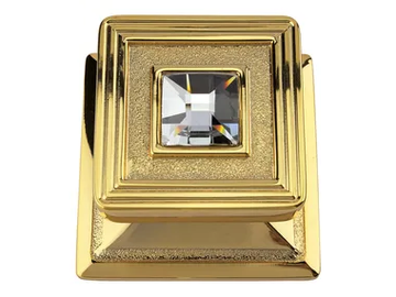 OPERA CRYSTAL - Chromed brass door knob by LINEA CALI'