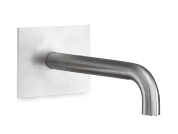 CANNE 211 - Wall-mounted stainless steel bathtub spout with plate by Linki