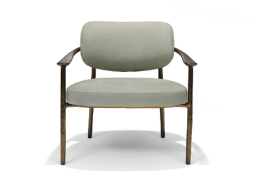 GENTLE - Fabric easy chair with armrests by Linteloo