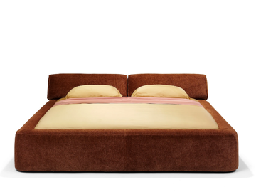 GILBERT - Double bed with upholstered headboard by Linteloo