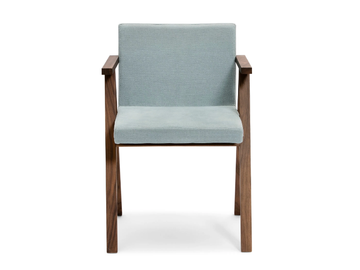 MODEL D - Upholstered fabric chair with armrests by Linteloo