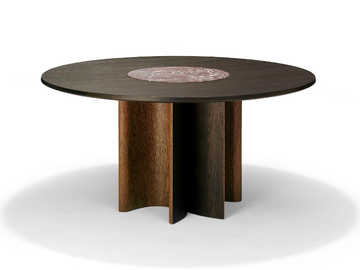 SILVA - Round wooden table with Lazy Susan by Linteloo