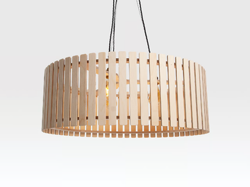 BRIXHAM LARGE DRUM - Plywood pendant lamp by Liqui Contracts