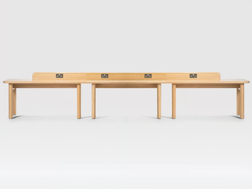 JASPER - Multiple solid wood office desk with electrical outlets by Liqui Contracts