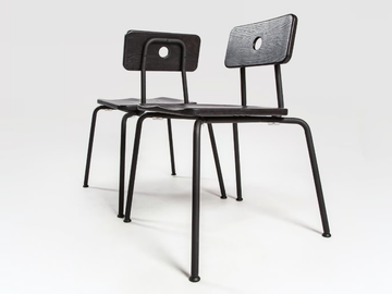MILNE - Stackable steel and wood chair by Liqui Contracts