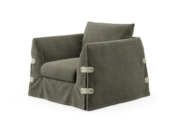 BOTTON UP - Upholstered fabric armchair with armrests by Liu Jo Living Collection