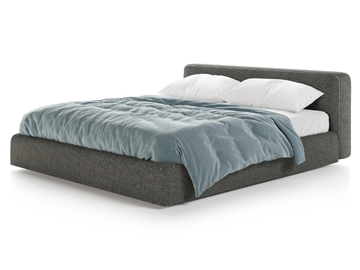 CARING STRIPES - Fabric double bed with upholstered headboard by Liu Jo Living Collection