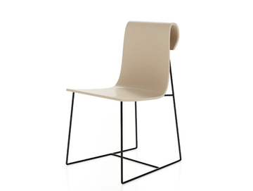 LOOSE CURL - Sled base multi-layer wood chair by Liu Jo Living Collection