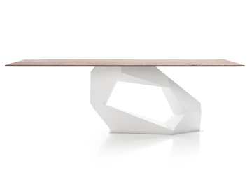 RAW DIAMOND - Rectangular glass table by Liu Jo Living Collection