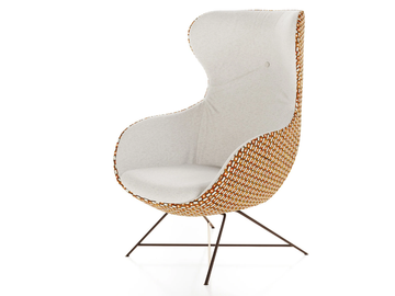 SWEET EMBRACE - Upholstered wing fabric armchair with armrests by Liu Jo Living Collection