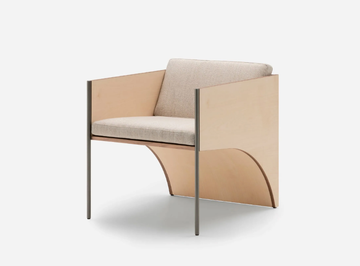 ARK - Wood veneer easy chair with armrests by Living Divani
