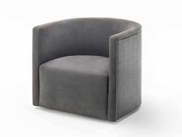 CONFIDENT RATTAN - Fabric armchair with armrests by Living Divani