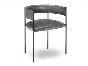 ERA - Leather chair with armrests by Living Divani