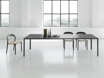 GRAFT - Rectangular aluminium and wood dining table by Living Divani